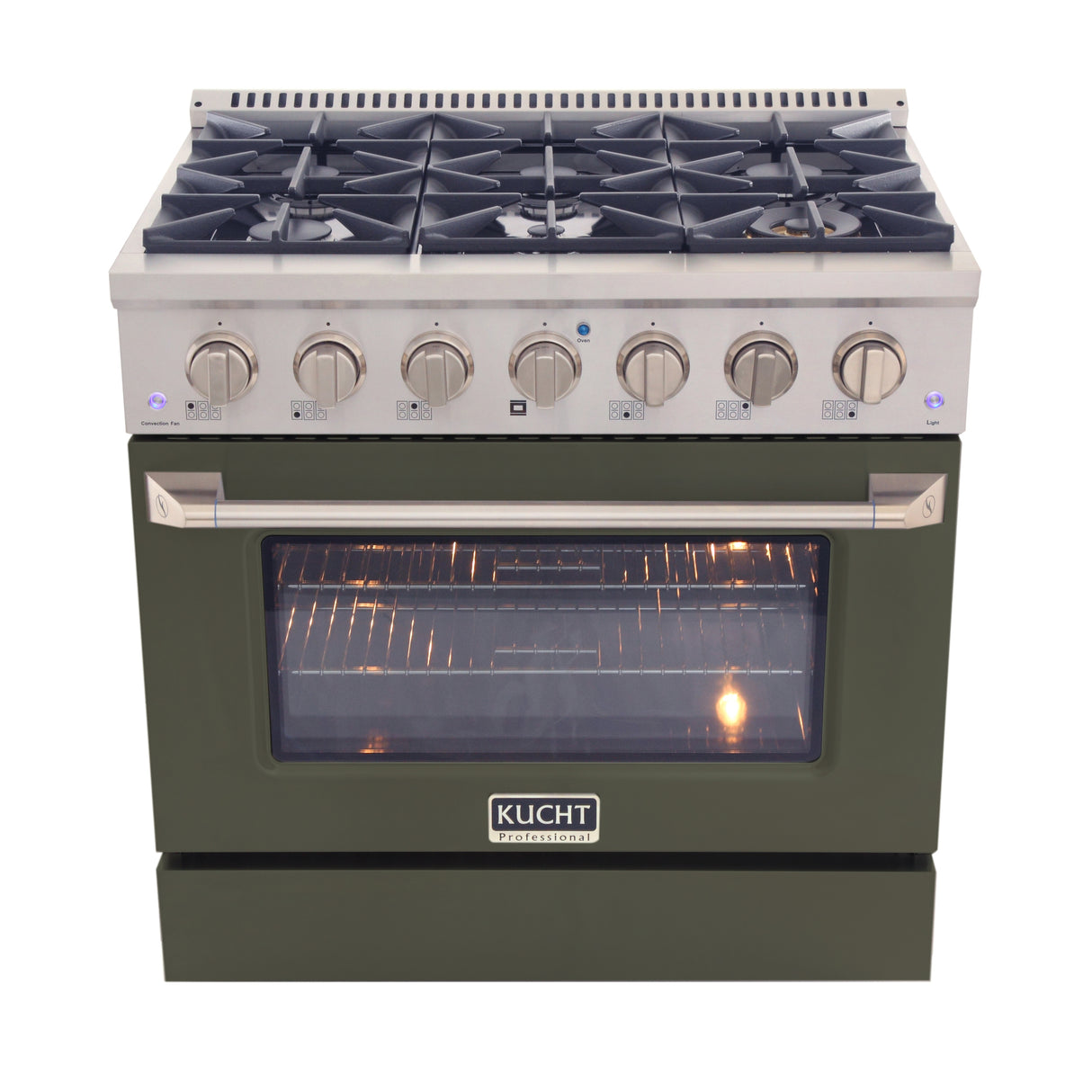 KUCHT Professional 36 in. 5.2 cu. ft. Propane Gas Range with Sealed Burners and Convection Oven in Stainless Steel