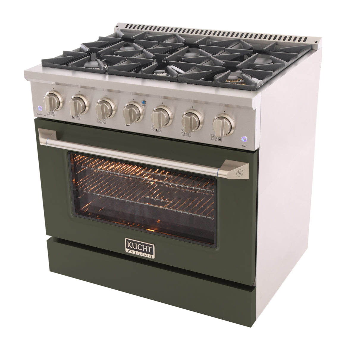 KUCHT Professional 36 in. 5.2 cu. ft. Propane Gas Range with Sealed Burners and Convection Oven in Stainless Steel