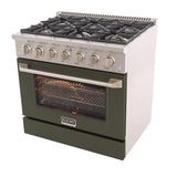 KUCHT Professional 36 in. 5.2 cu. ft. Propane Gas Range with Sealed Burners and Convection Oven in Stainless Steel