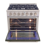 KUCHT Professional 36 in. 5.2 cu. ft. Natural Gas Range with Sealed Burners and Convection Oven in Stainless Steel
