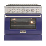 KUCHT Professional 36 in. 5.2 cu. ft. Propane Gas Range with Sealed Burners and Convection Oven in Stainless Steel