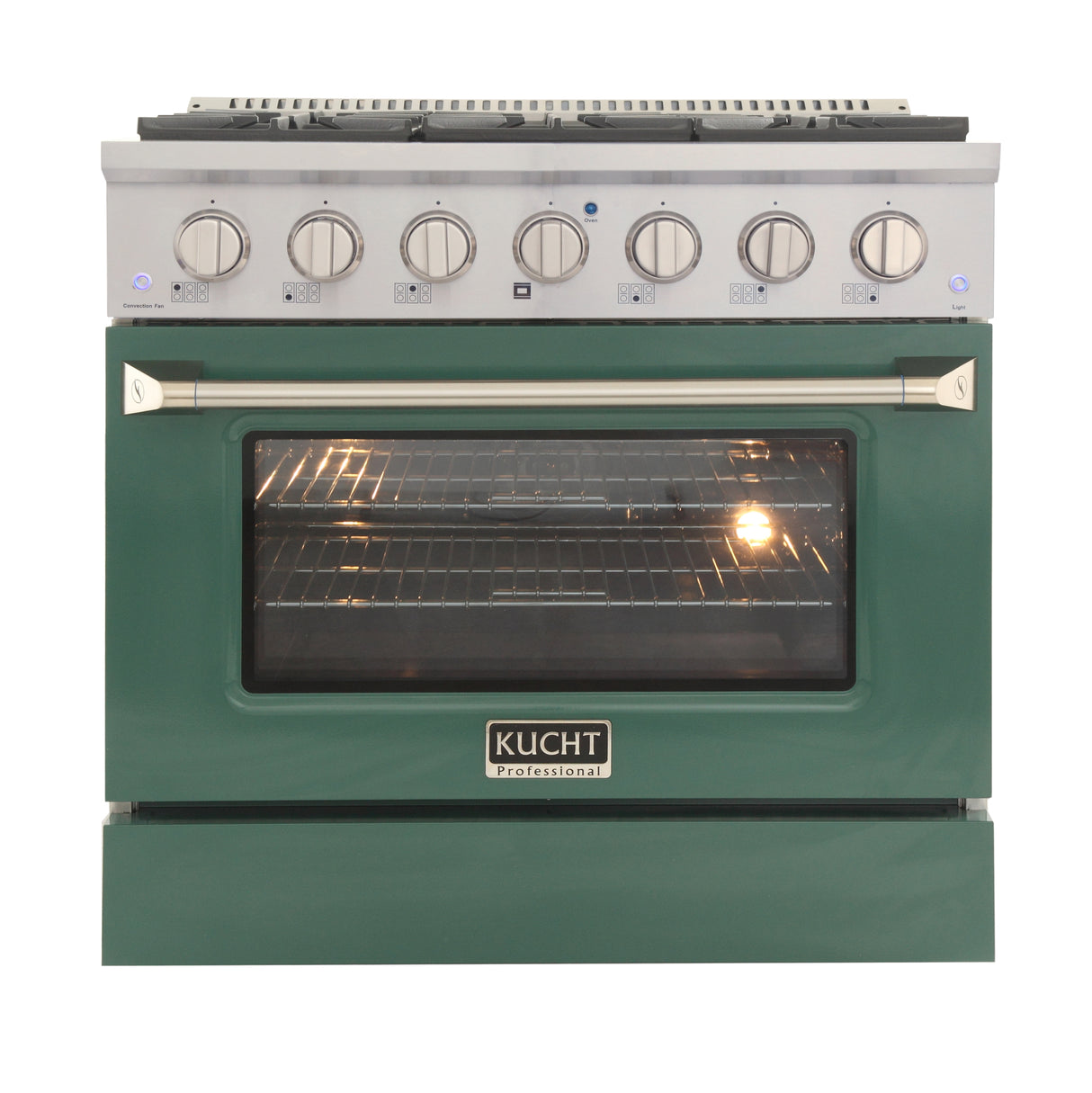 KUCHT Professional 36 in. 5.2 cu. ft. Dual Fuel Range for Natural Gas with Sealed Burners and Convection Oven in Stainless Steel