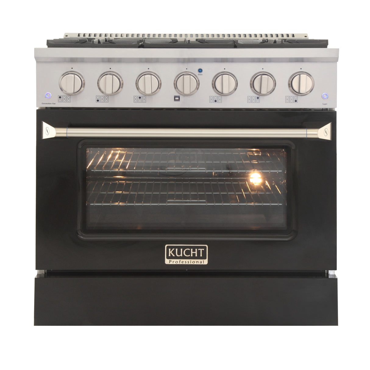 KUCHT Professional 36 in. 5.2 cu. ft. Natural Gas Range with Sealed Burners and Convection Oven in Stainless Steel