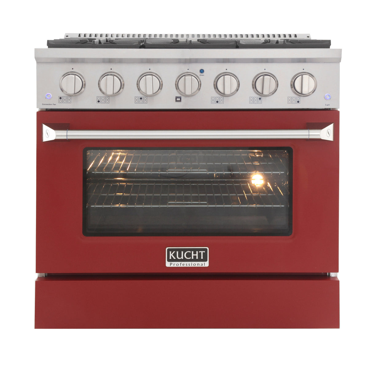 KUCHT Professional 36 in. 5.2 cu. ft. Propane Gas Range with Sealed Burners and Convection Oven in Stainless Steel