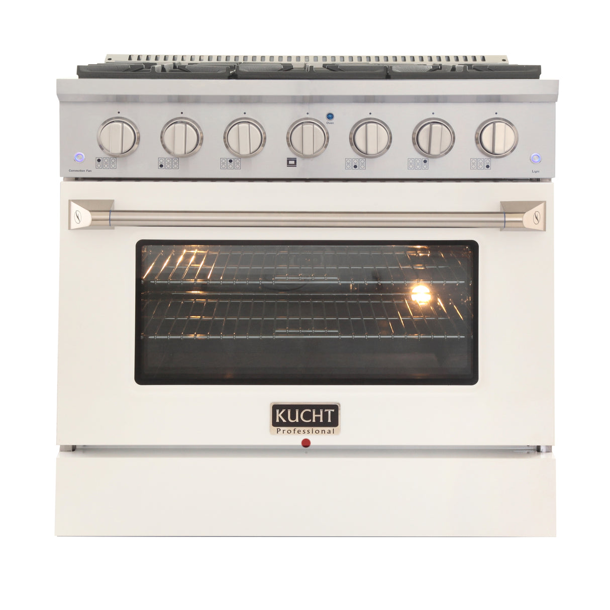 KUCHT Professional 36 in. 5.2 cu. ft. Propane Gas Range with Sealed Burners and Convection Oven in Stainless Steel