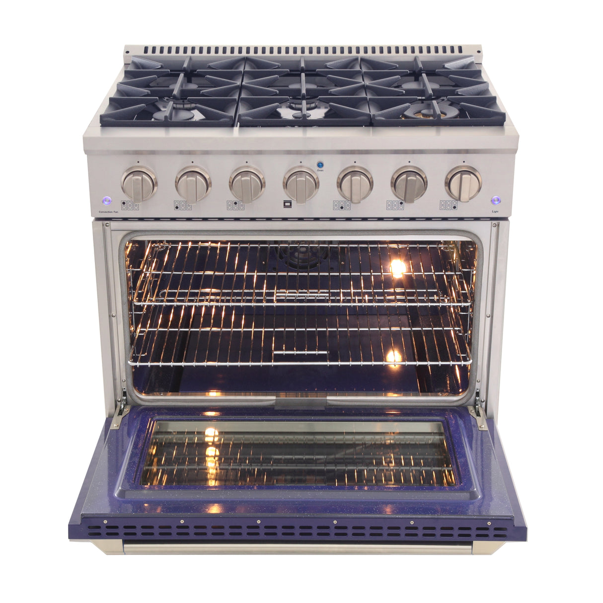 KUCHT Professional 36 in. 5.2 cu. ft. Propane Gas Range with Sealed Burners and Convection Oven in Stainless Steel
