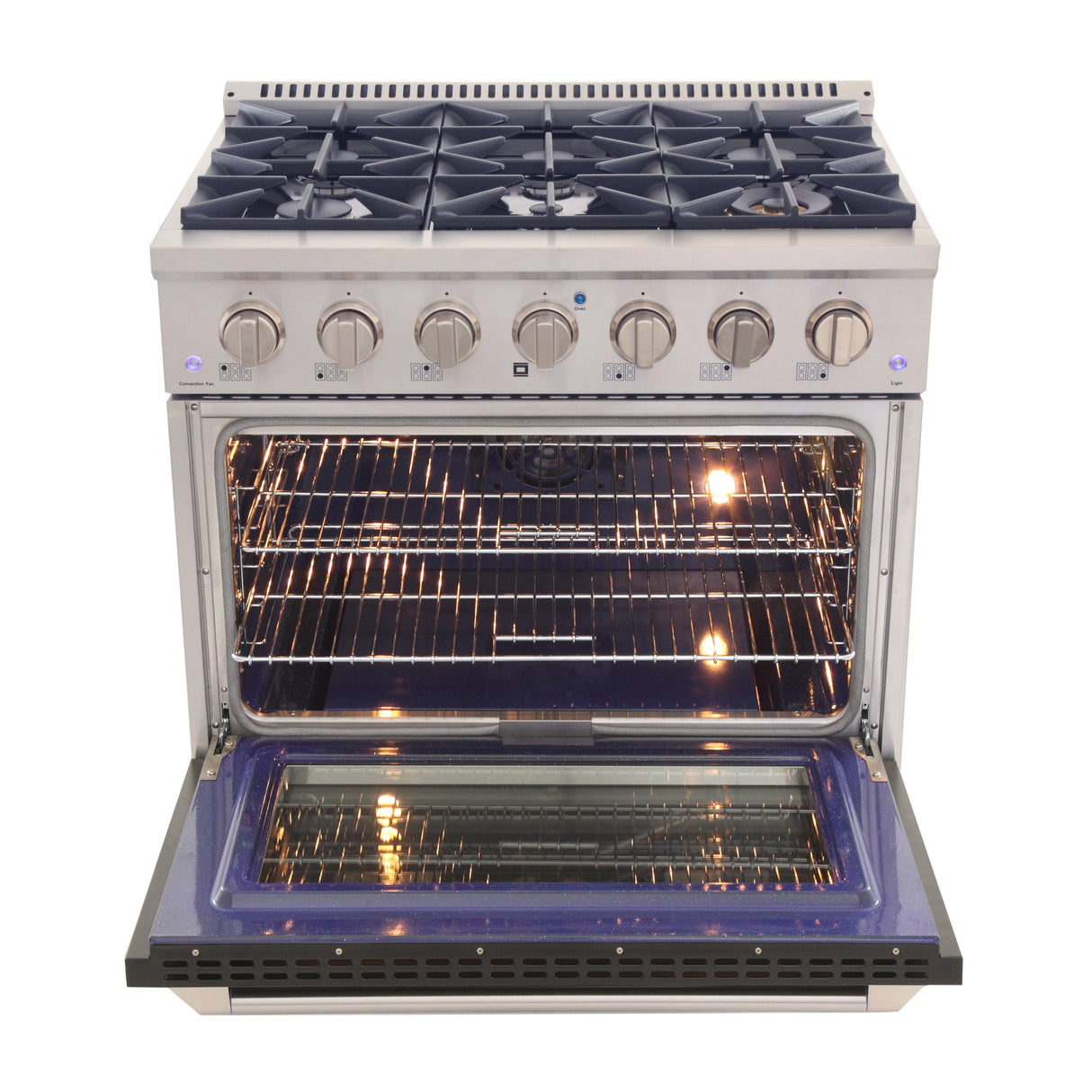KUCHT Professional 36 in. 5.2 cu. ft. Propane Gas Range with Sealed Burners and Convection Oven in Stainless Steel