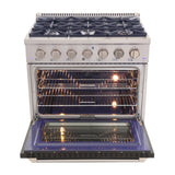 KUCHT Professional 36 in. 5.2 cu. ft. Propane Gas Range with Sealed Burners and Convection Oven in Stainless Steel