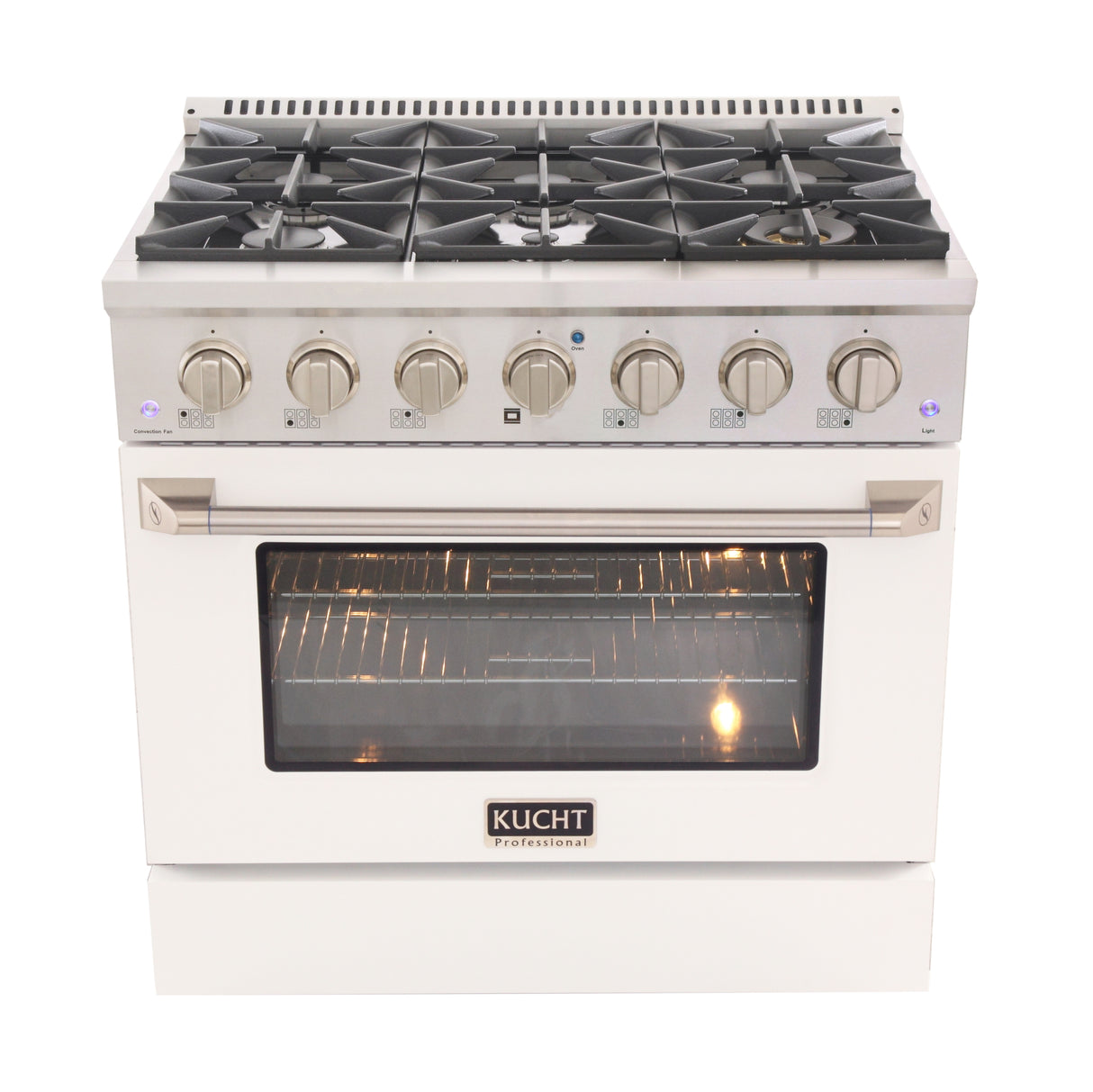 KUCHT Professional 36 in. 5.2 cu. ft. Natural Gas Range with Sealed Burners and Convection Oven in Stainless Steel