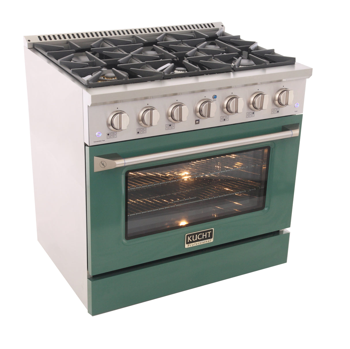 KUCHT Professional 36 in. 5.2 cu. ft. Propane Gas Range with Sealed Burners and Convection Oven in Stainless Steel
