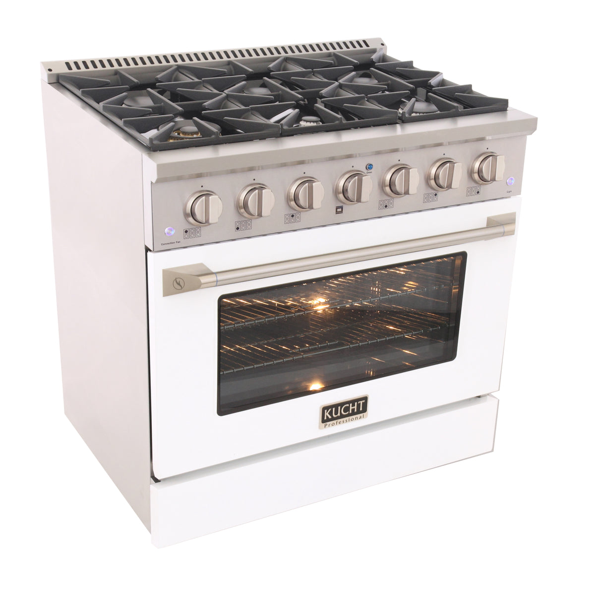 KUCHT Professional 36 in. 5.2 cu. ft. Propane Gas Range with Sealed Burners and Convection Oven in Stainless Steel