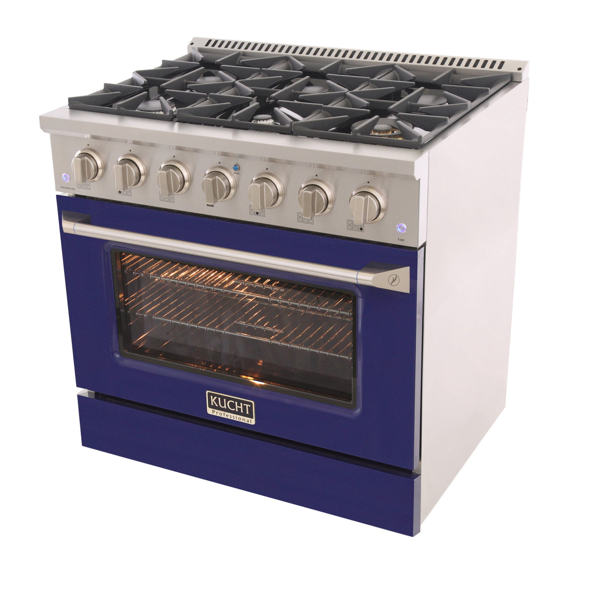 KUCHT Professional 36 in. 5.2 cu. ft. Propane Gas Range with Sealed Burners and Convection Oven in Stainless Steel