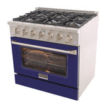 KUCHT Professional 36 in. 5.2 cu. ft. Propane Gas Range with Sealed Burners and Convection Oven in Stainless Steel
