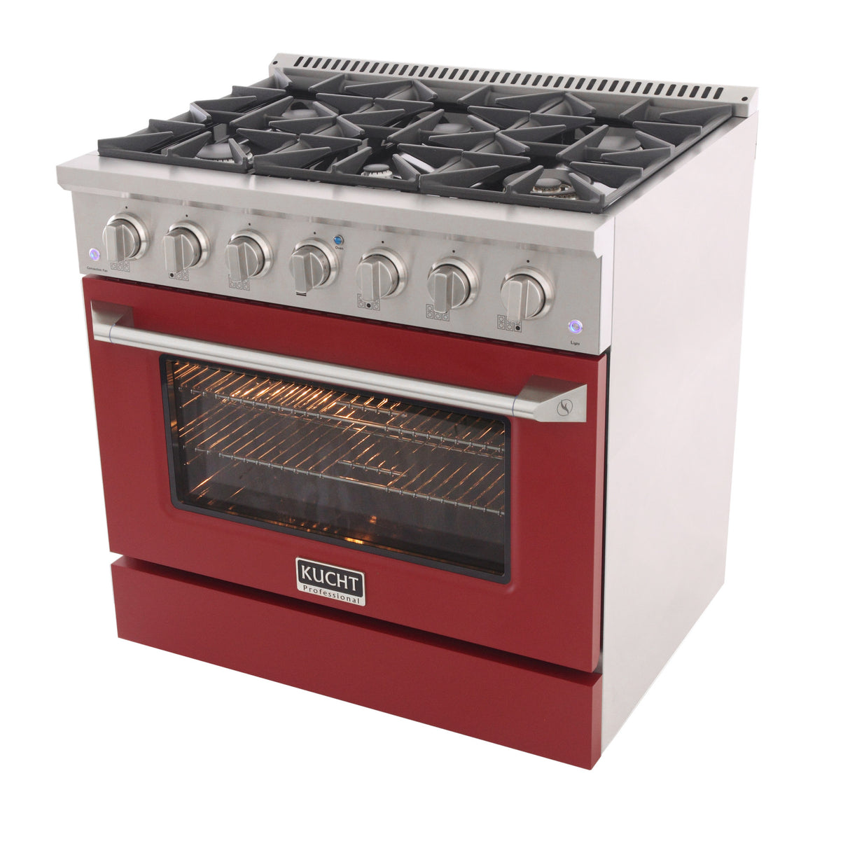 KUCHT Professional 36 in. 5.2 cu. ft. Propane Gas Range with Sealed Burners and Convection Oven in Stainless Steel