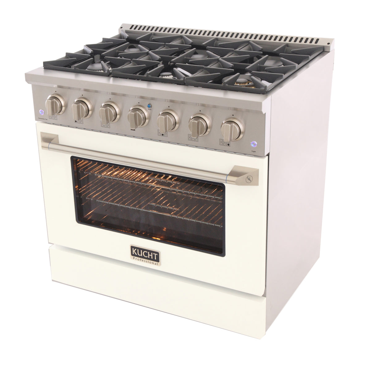 KUCHT Professional 36 in. 5.2 cu. ft. Propane Gas Range with Sealed Burners and Convection Oven in Stainless Steel