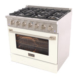 KUCHT Professional 36 in. 5.2 cu. ft. Propane Gas Range with Sealed Burners and Convection Oven in Stainless Steel