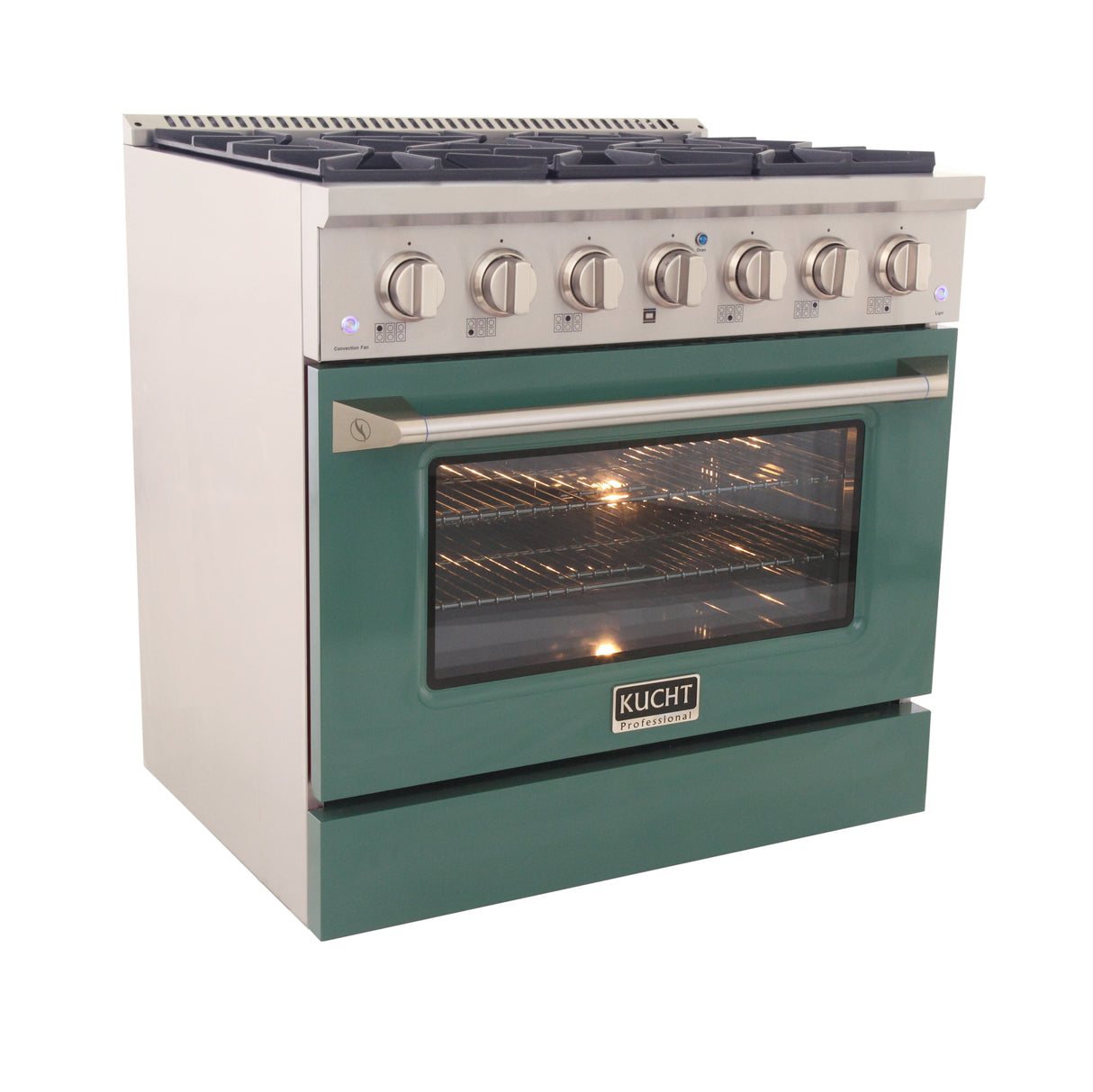 KUCHT Professional 36 in. 5.2 cu. ft. Propane Gas Range with Sealed Burners and Convection Oven in Stainless Steel