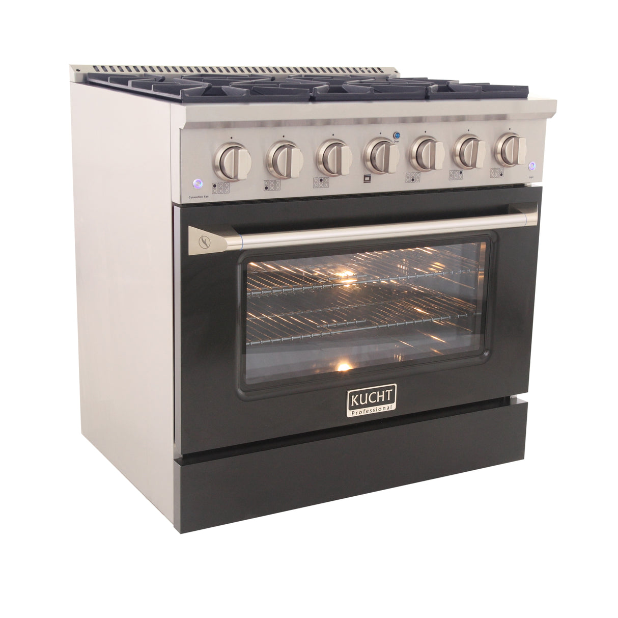 KUCHT Professional 36 in. 5.2 cu. ft. Propane Gas Range with Sealed Burners and Convection Oven in Stainless Steel
