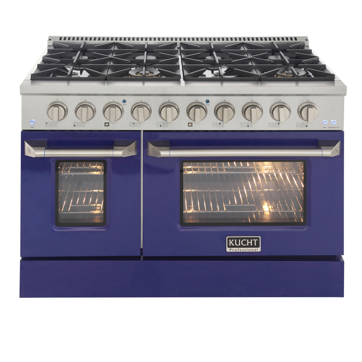 KUCHT Professional 48 in. 6.7 cu. ft. Natural Gas Range with Sealed Burners, Griddle/Grill and Two Ovens - One Convection - in Stainless Steel