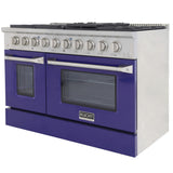 KUCHT Professional 48 in. 6.7 cu. ft. Dual Fuel Range for Natural Gas with Sealed Burners Griddle Grill and Two Ovens One Convection in Stainless Steel