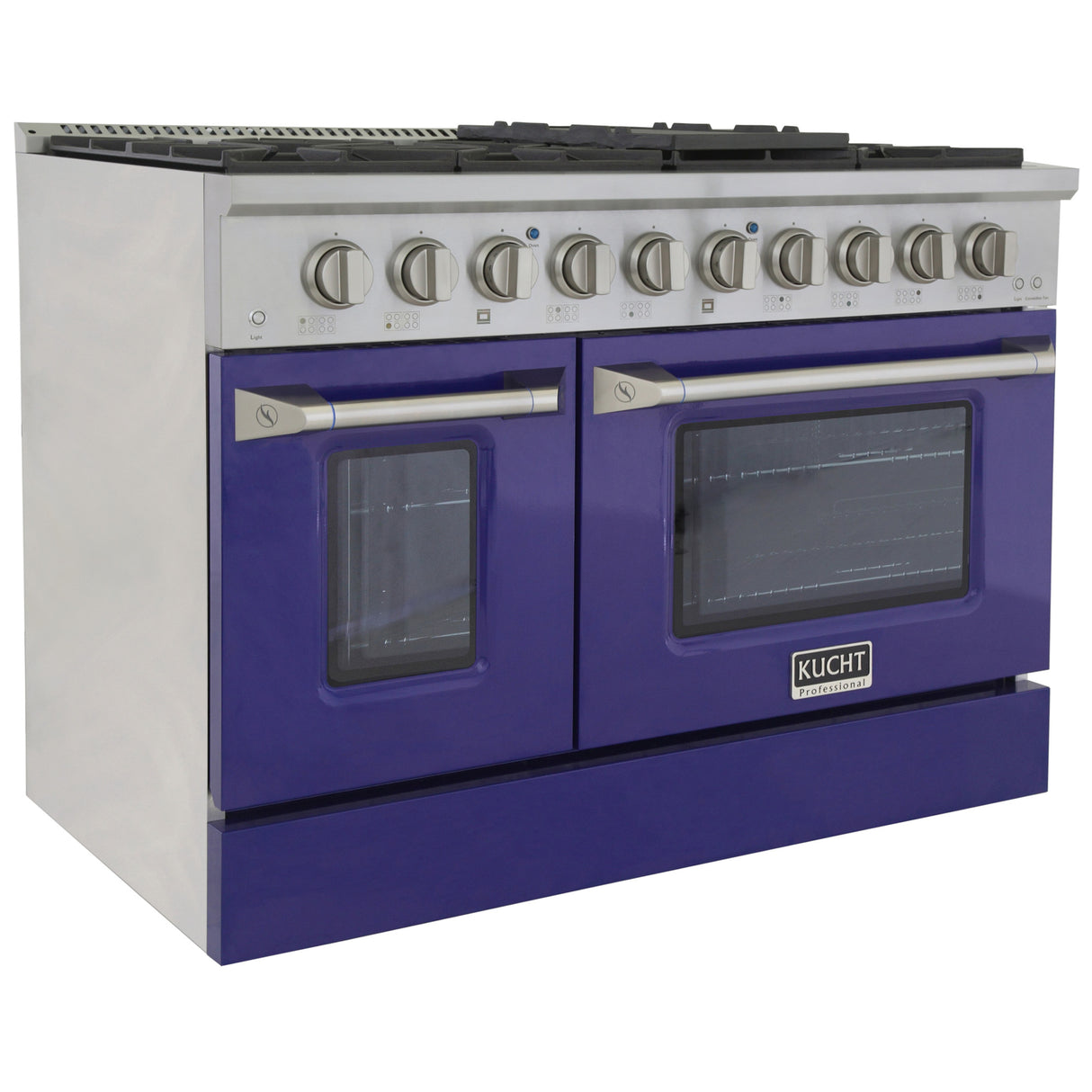 KUCHT Professional 48 in. 6.7 cu. ft. Propane Gas Range with Sealed Burners, Griddle/Grill and Two Ovens - One Convection - in Stainless Steel