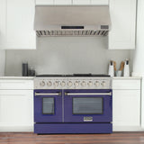 KUCHT Professional 48 in. 6.7 cu. ft. Propane Gas Range with Sealed Burners, Griddle/Grill and Two Ovens - One Convection - in Stainless Steel