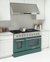 KUCHT Professional 48 in. 6.7 cu. ft. Natural Gas Range with Sealed Burners, Griddle/Grill and Two Ovens - One Convection - in Stainless Steel