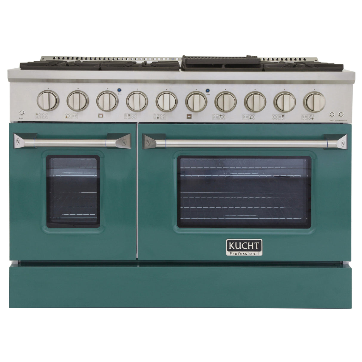 KUCHT Professional 48 in. 6.7 cu. ft. Dual Fuel Range for Propane Gas with Sealed Burners Griddle Grill and Two Ovens One Convection in Stainless Steel