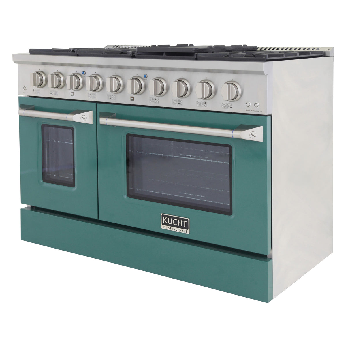 KUCHT Professional 48 in. 6.7 cu. ft. Natural Gas Range with Sealed Burners, Griddle/Grill and Two Ovens - One Convection - in Stainless Steel