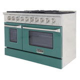 KUCHT Professional 48 in. 6.7 cu. ft. Propane Gas Range with Sealed Burners, Griddle/Grill and Two Ovens - One Convection - in Stainless Steel