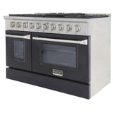 KUCHT Professional 48 in. 6.7 cu. ft. Propane Gas Range with Sealed Burners, Griddle/Grill and Two Ovens - One Convection - in Stainless Steel