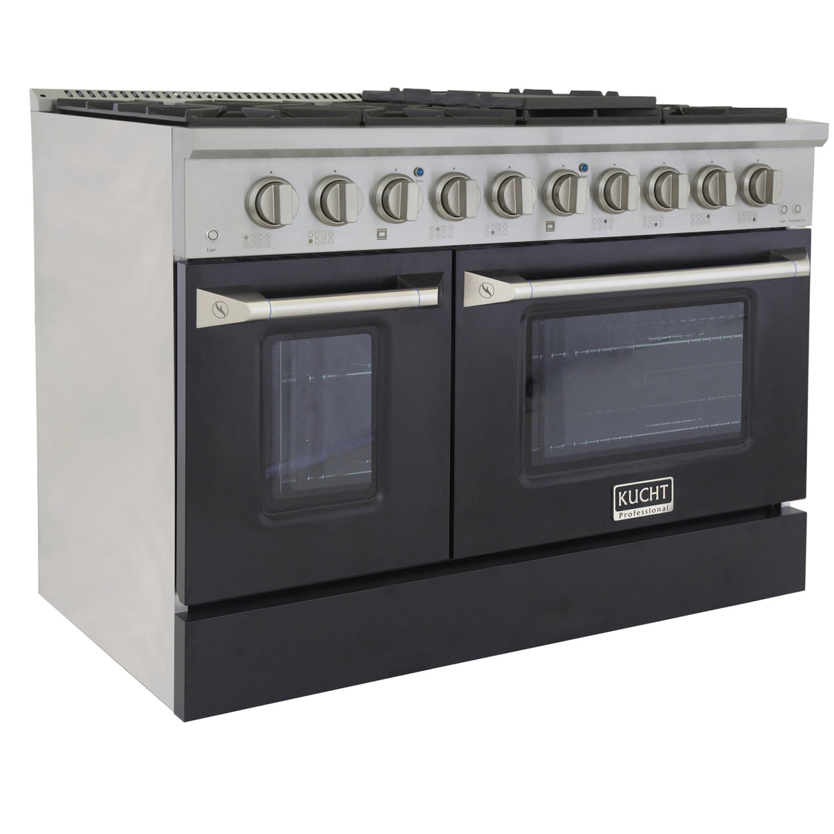 KUCHT Professional 48 in. 6.7 cu. ft. Natural Gas Range with Sealed Burners, Griddle/Grill and Two Ovens - One Convection - in Stainless Steel