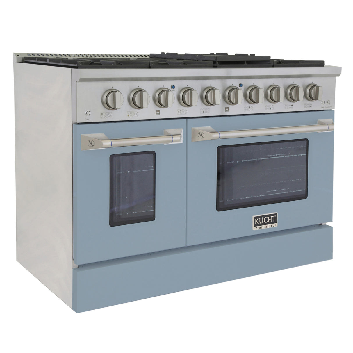 KUCHT Professional 48 in. 6.7 cu. ft. Propane Gas Range with Sealed Burners, Griddle/Grill and Two Ovens - One Convection - in Stainless Steel