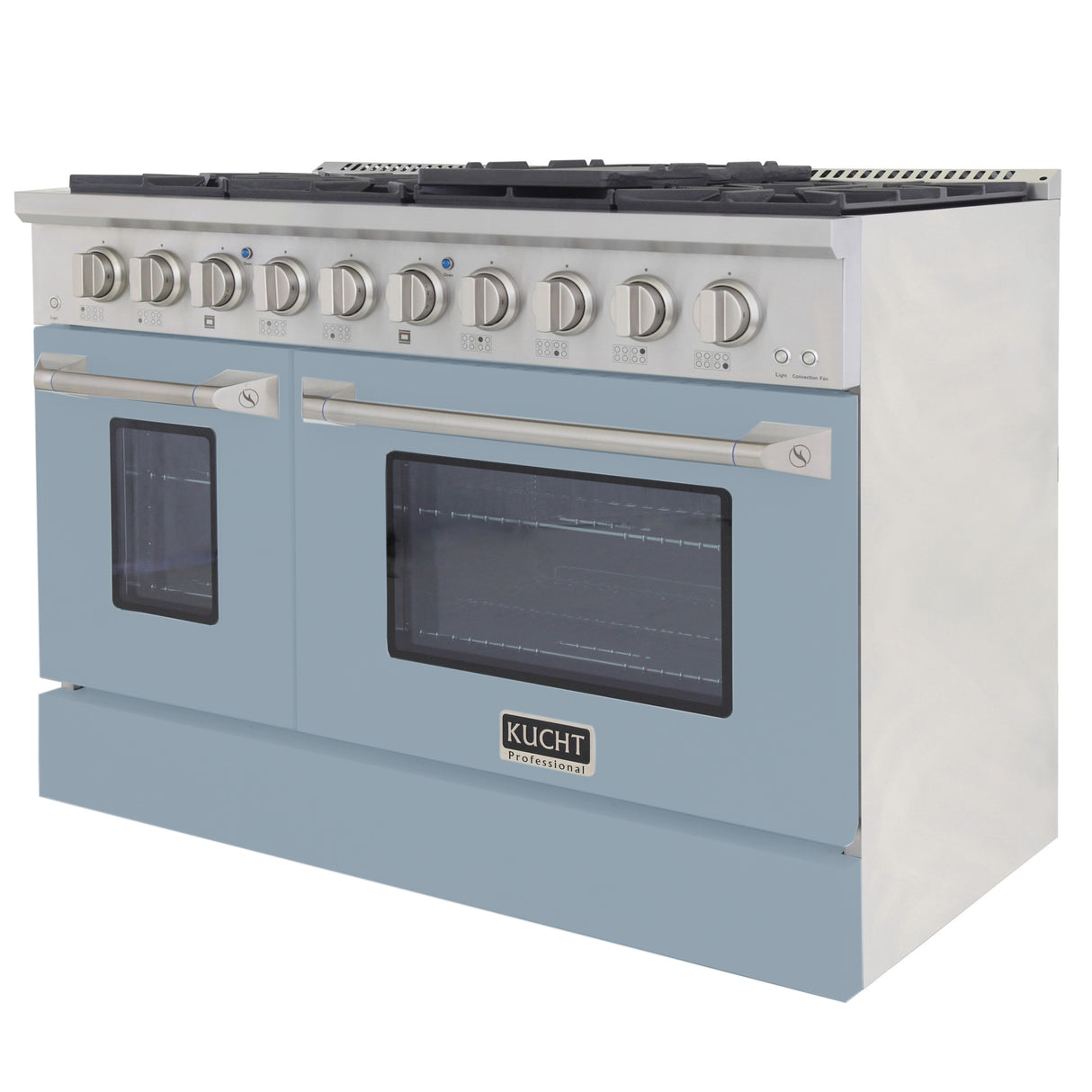KUCHT Professional 48 in. 6.7 cu. ft. Propane Gas Range with Sealed Burners, Griddle/Grill and Two Ovens - One Convection - in Stainless Steel