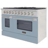 KUCHT Professional 48 in. 6.7 cu. ft. Propane Gas Range with Sealed Burners, Griddle/Grill and Two Ovens - One Convection - in Stainless Steel