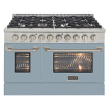 KUCHT Professional 48 in. 6.7 cu. ft. Propane Gas Range with Sealed Burners, Griddle/Grill and Two Ovens - One Convection - in Stainless Steel