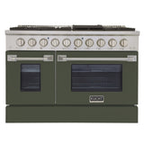 KUCHT Professional 48 in. 6.7 cu. ft. Propane Gas Range with Sealed Burners, Griddle/Grill and Two Ovens - One Convection - in Stainless Steel