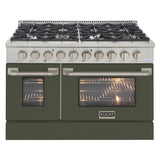 KUCHT Professional 48 in. 6.7 cu. ft. Propane Gas Range with Sealed Burners, Griddle/Grill and Two Ovens - One Convection - in Stainless Steel