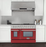 KUCHT Professional 48 in. 6.7 cu. ft. Dual Fuel Range for Propane Gas with Sealed Burners Griddle Grill and Two Ovens One Convection in Stainless Steel