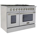 KUCHT Professional 48 in. 6.7 cu. ft. Propane Gas Range with Sealed Burners, Griddle/Grill and Two Ovens - One Convection - in Stainless Steel