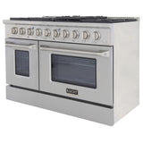 KUCHT Professional 48 in. 6.7 cu. ft. Propane Gas Range with Sealed Burners, Griddle/Grill and Two Ovens - One Convection - in Stainless Steel