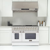 KUCHT Professional 48 in. 6.7 cu. ft. Natural Gas Range with Sealed Burners, Griddle/Grill and Two Ovens - One Convection - in Stainless Steel