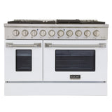 KUCHT Professional 48 in. 6.7 cu. ft. Propane Gas Range with Sealed Burners, Griddle/Grill and Two Ovens - One Convection - in Stainless Steel