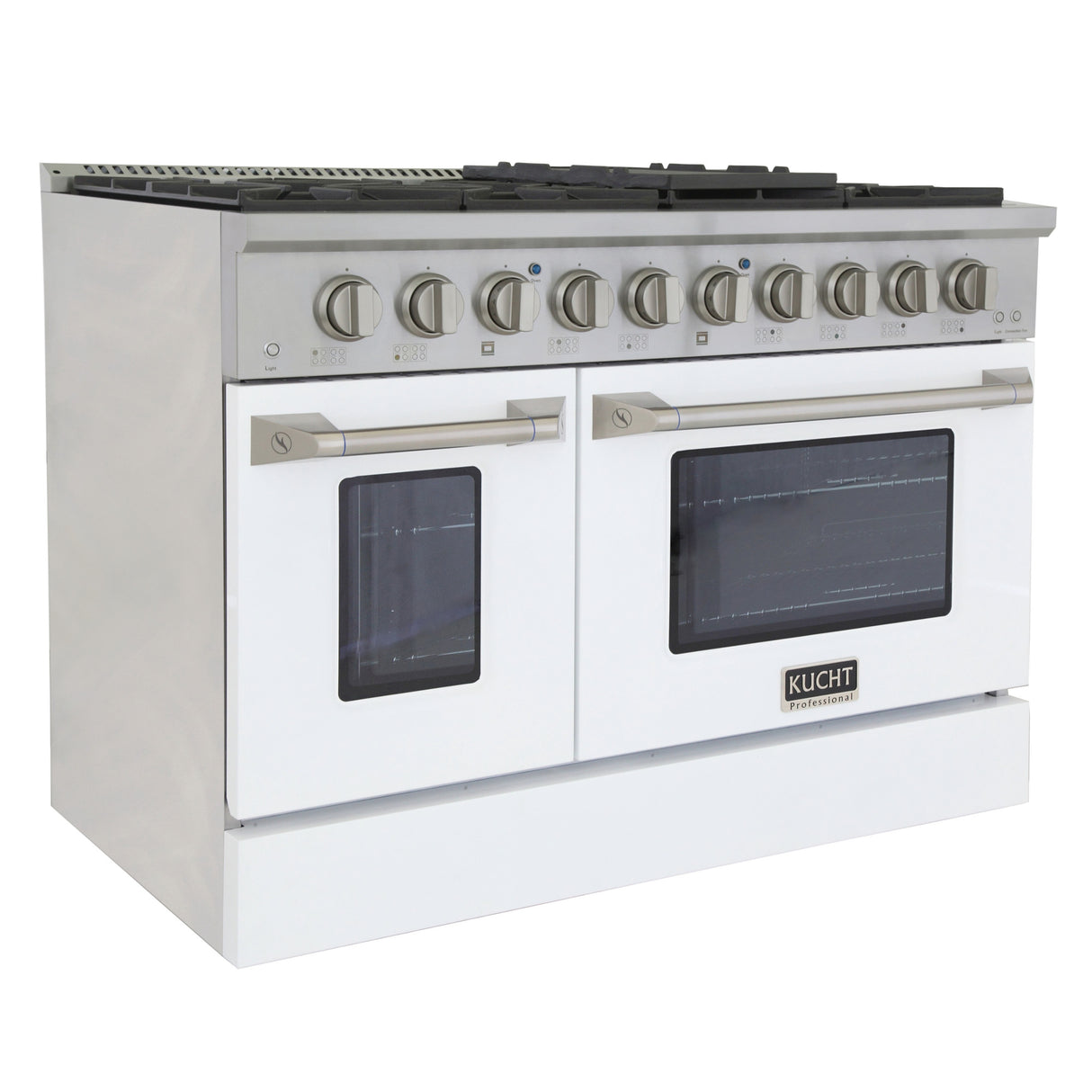 KUCHT Professional 48 in. 6.7 cu. ft. Propane Gas Range with Sealed Burners, Griddle/Grill and Two Ovens - One Convection - in Stainless Steel