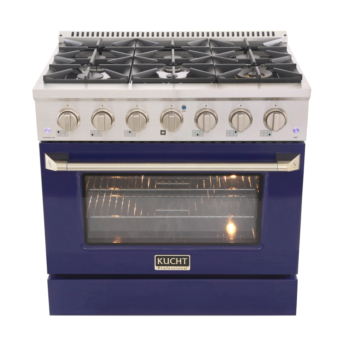 KUCHT Professional 36 in. 5.2 cu. ft. Natural Gas Range with Sealed Burners and Convection Oven in Stainless Steel