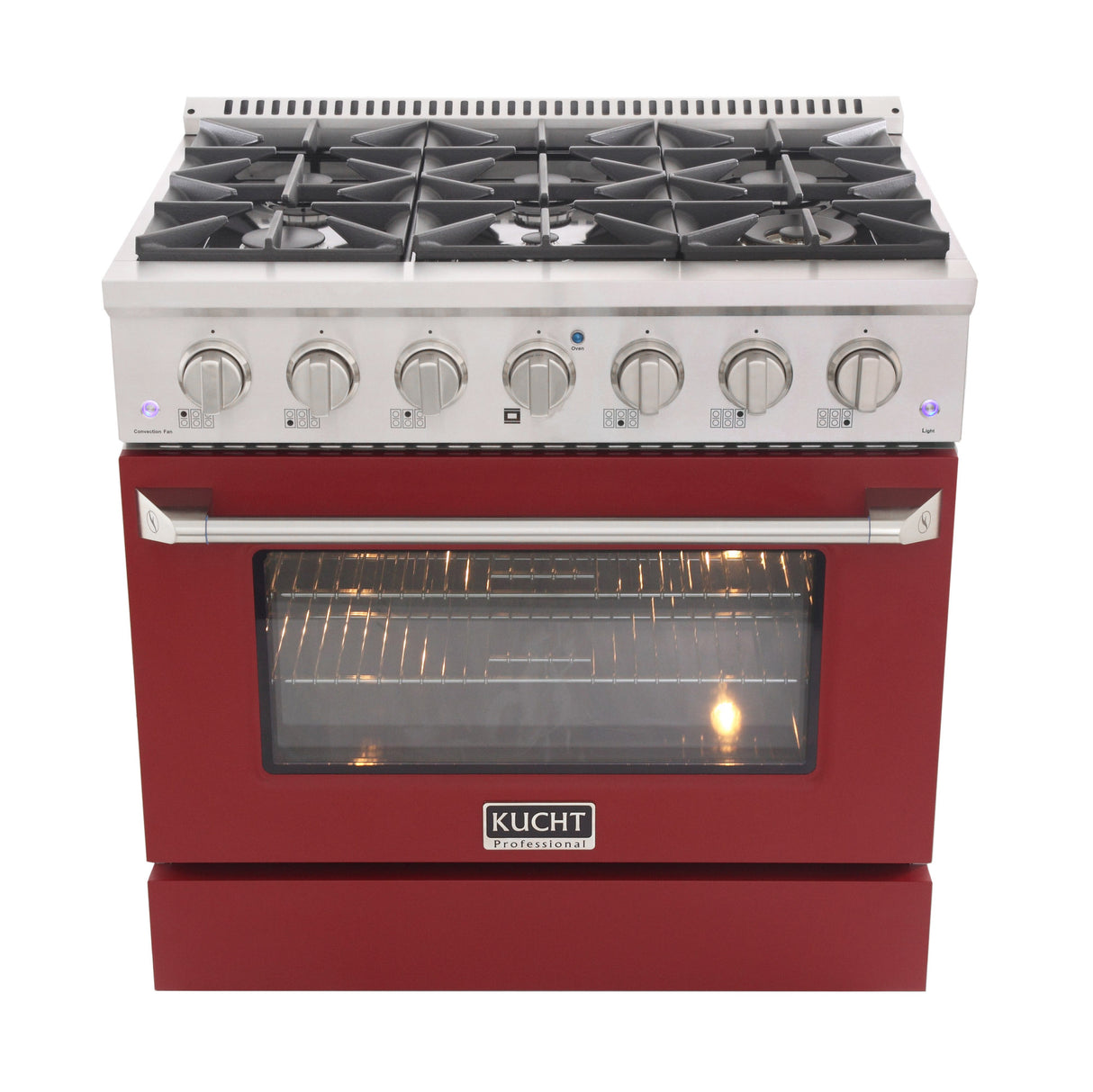 KUCHT Professional 36 in. 5.2 cu. ft. Propane Gas Range with Sealed Burners and Convection Oven in Stainless Steel