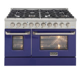 KUCHT Professional 48 in. 6.7 cu. ft. Natural Gas Range with Sealed Burners, Griddle/Grill and Two Ovens - One Convection - in Stainless Steel