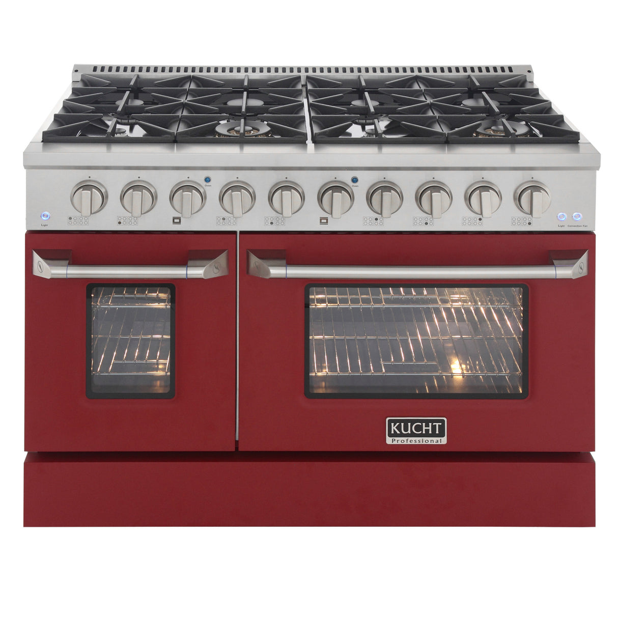 KUCHT Professional 48 in. 6.7 cu. ft. Propane Gas Range with Sealed Burners, Griddle/Grill and Two Ovens - One Convection - in Stainless Steel