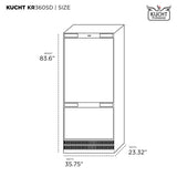 36 in. Width 19 8 cu. ft. Built In Bottom Freezer Refrigerator in Custom Panel Ready Counter Depth