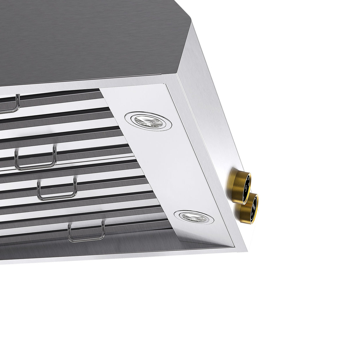 30 in. 900 1200 CFM Ducted Under Cabinet Range Hood in Stainless Steel with Gold Accents and Digital Controls